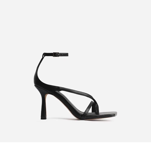 EGO Shoes | Ego Brand Black Strappy Square Toe Heels | Poshmark